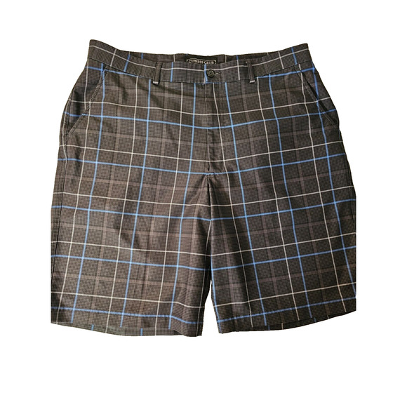 Cypress Club Men's Flat Front Blue Plaid Vacation Golf Walking Shorts Size 38 - Picture 1 of 6